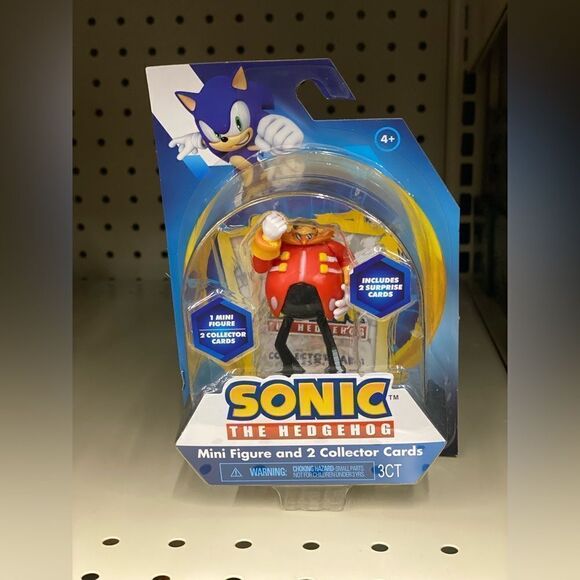 Sonic the Hedgehog Mini Dr Robotnik Eggman Figure and 2 Collector Cards - Picture 3 of 3